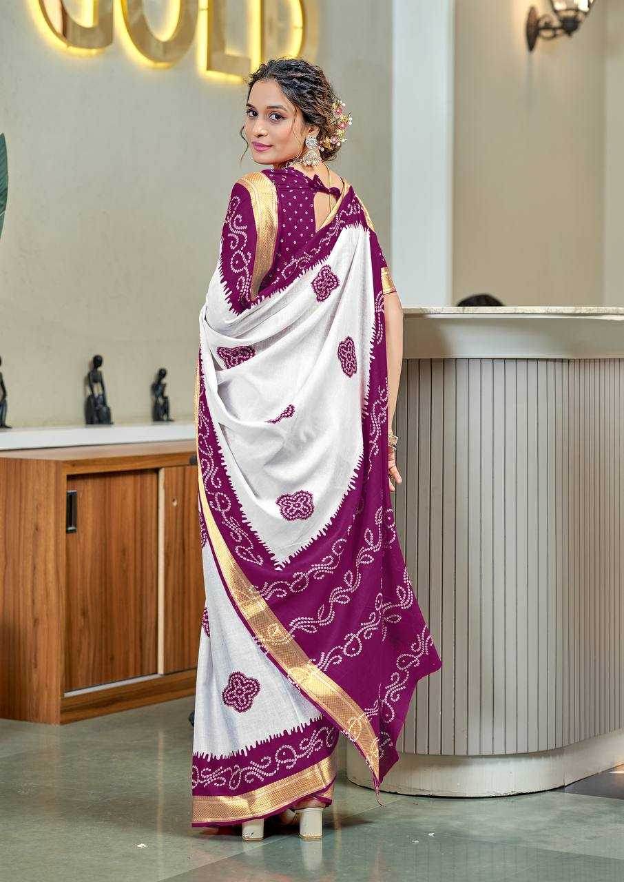 Bandhani Printed Cotton Sarees - MYLUXURY LANE ENTERPRISE